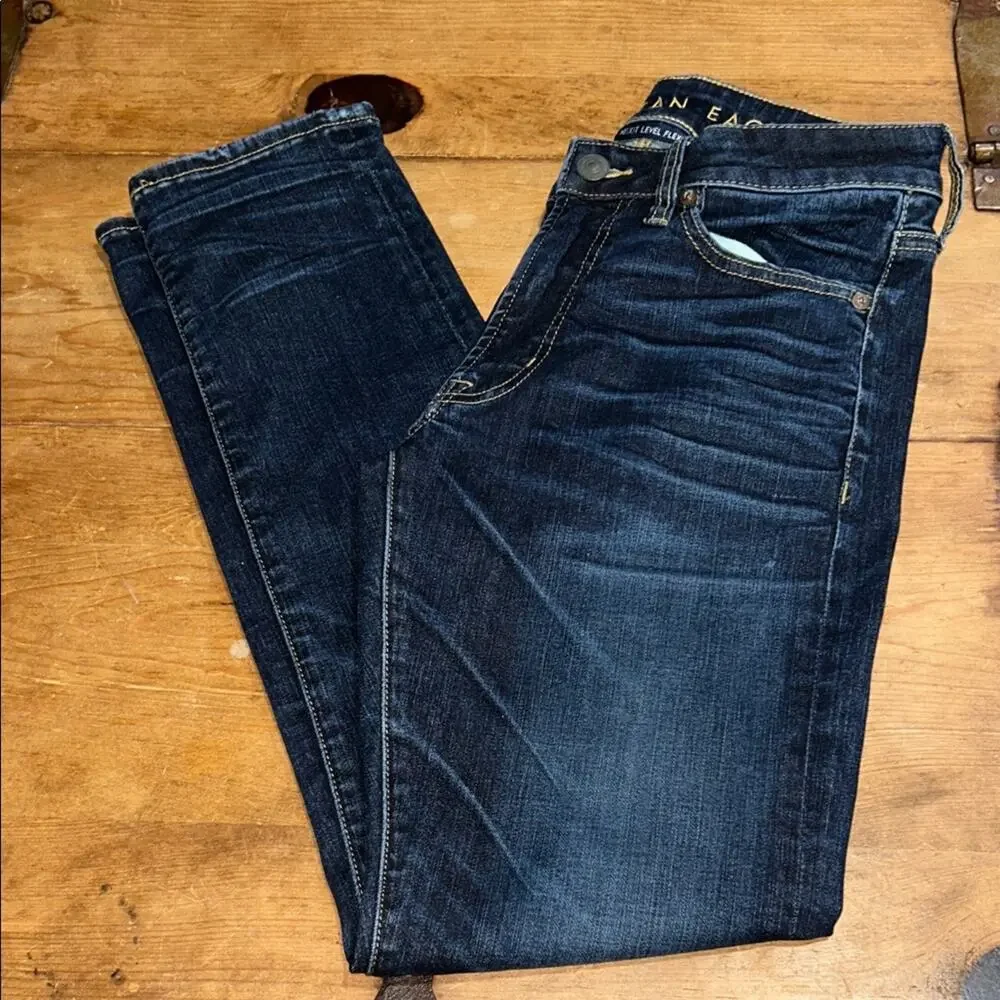 Mens American Eagle Outfitters Dark Blue Slim Denim Size 29 - Picture 1 of 11
